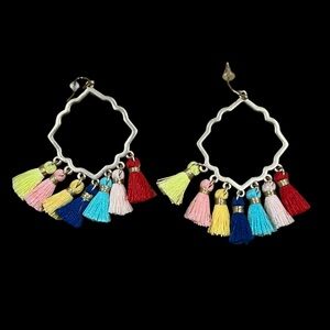 Colorful Tassel Hoop Earrings